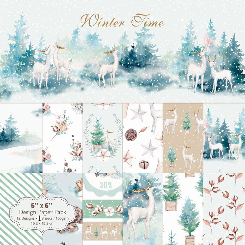 Art Craft Winter - 24 листа, бумажные подкладки для скрапбукинга