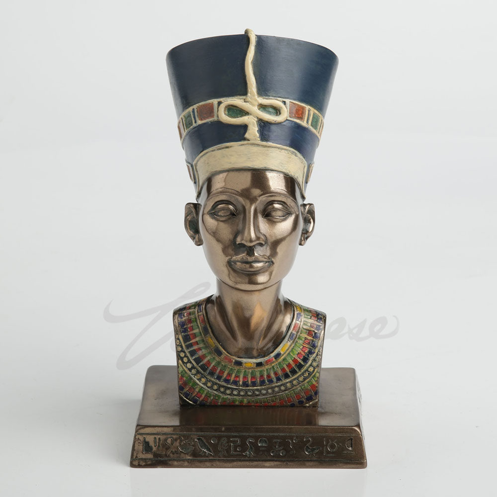 Queen Art Craft - Винтажная бронзовая статуэтка-бюст древнеегипетской царицы Нефертити,