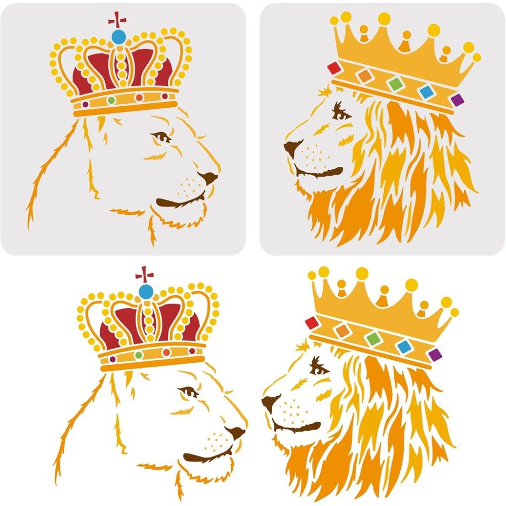 Queen Art Craft - 2 шт. трафаретов с изображением льва,
