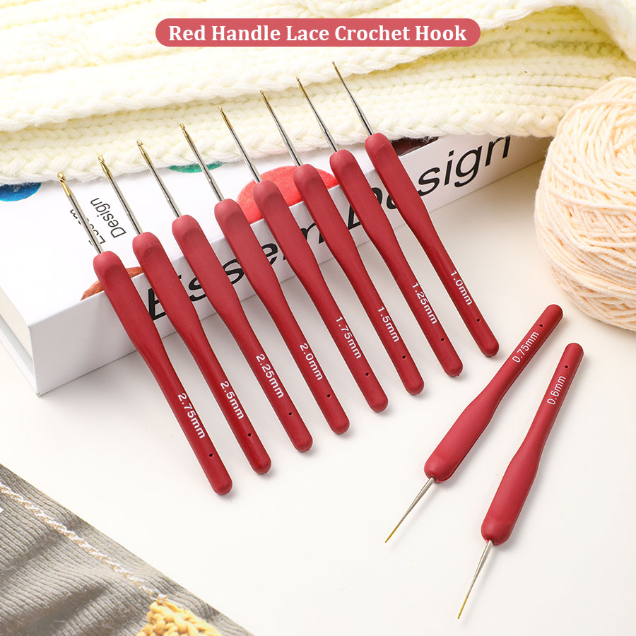 10 шт., красный набор для вяза – обзор и цена Crochet Hook Set