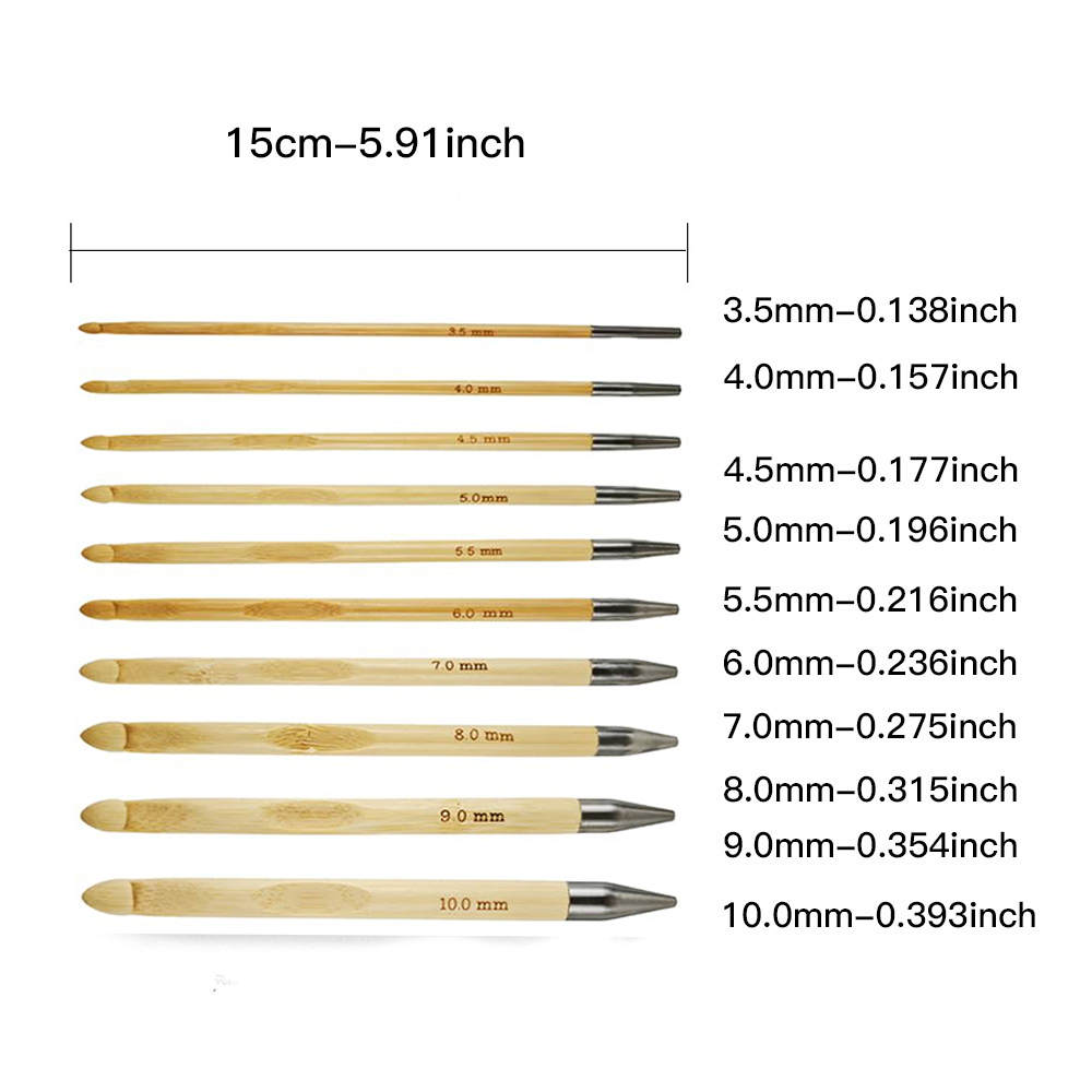 Набор из 10 бамбуковых сменных – обзор и цена Crochet Hook Set
