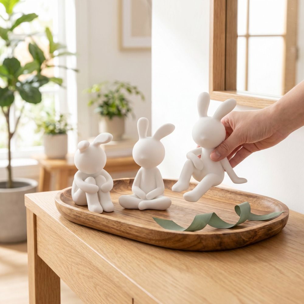 3 шт. 3D-печатные фигурки сидя – обзор и цена Art Craft Rabbit