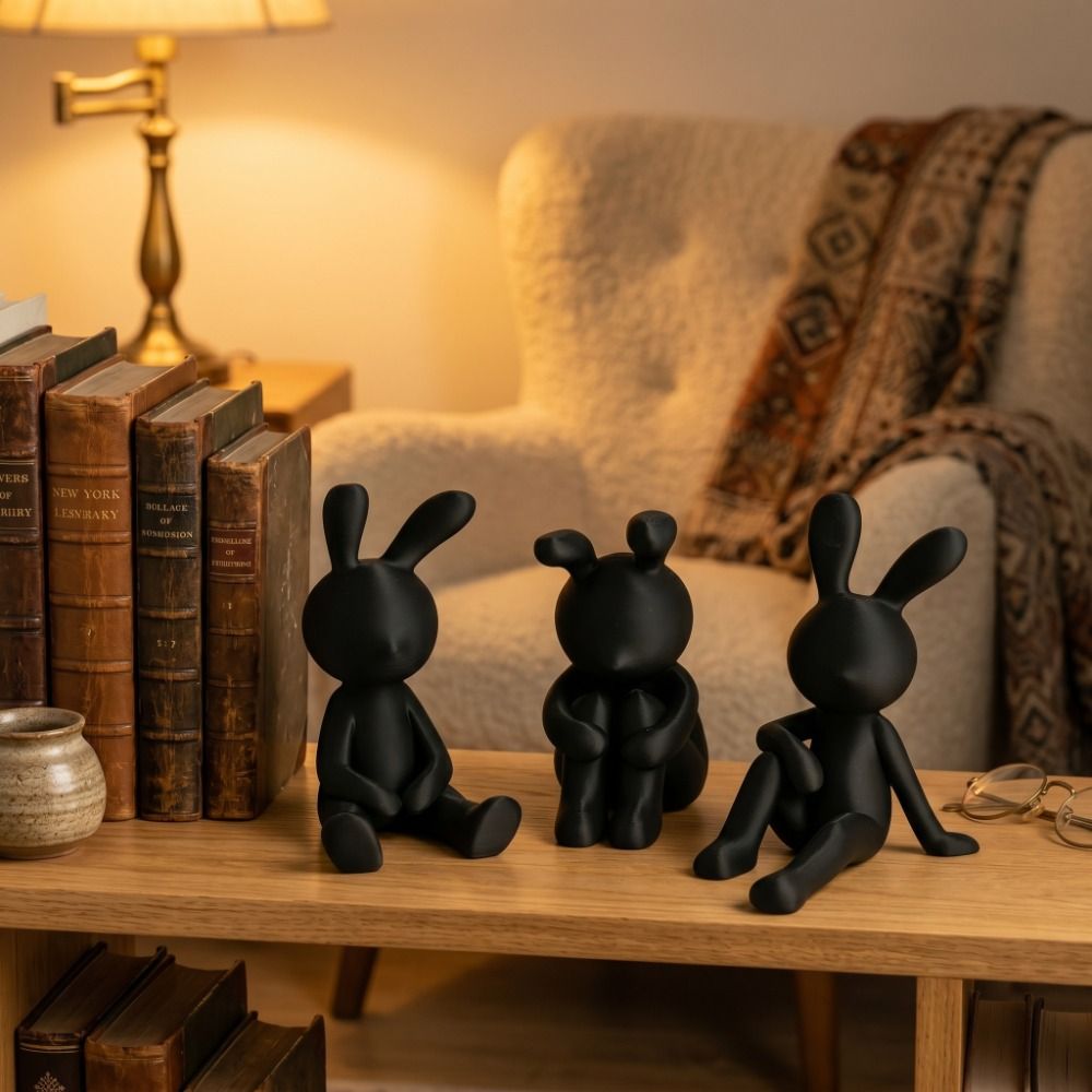 3 шт. 3D-печатные фигурки сидя – обзор и цена Art Craft Rabbit