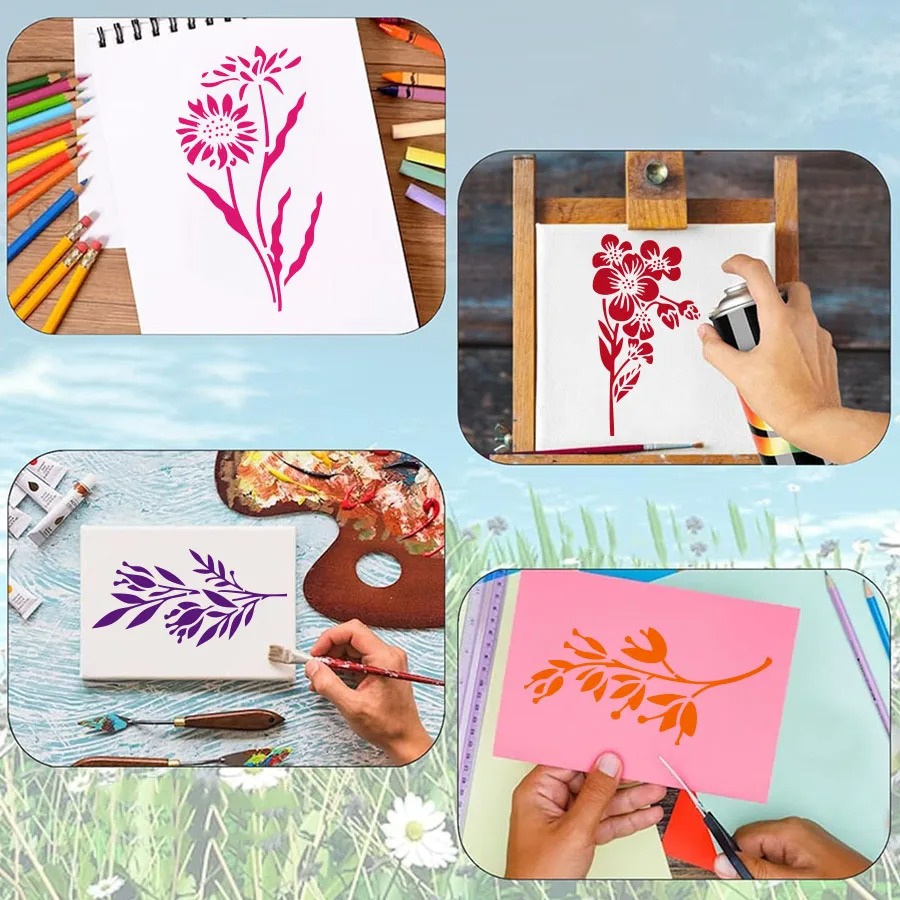 Набор из 18 многоразовых трафа – обзор и цена Art Craft Leaves