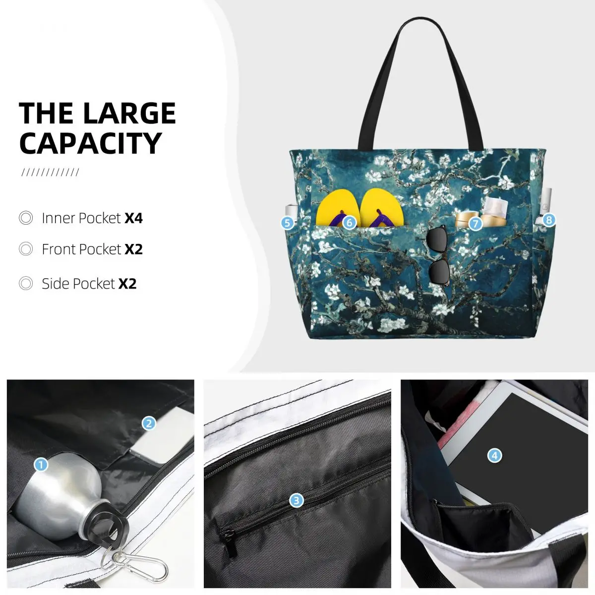 Сумка-тоут с цветами миндаля В – обзор и цена Art Portfolio Bag