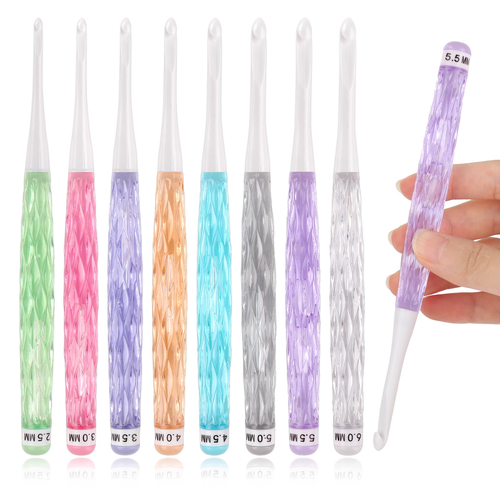 8 шт./компл., цветной крючок,  – обзор и цена Crochet Hook Set