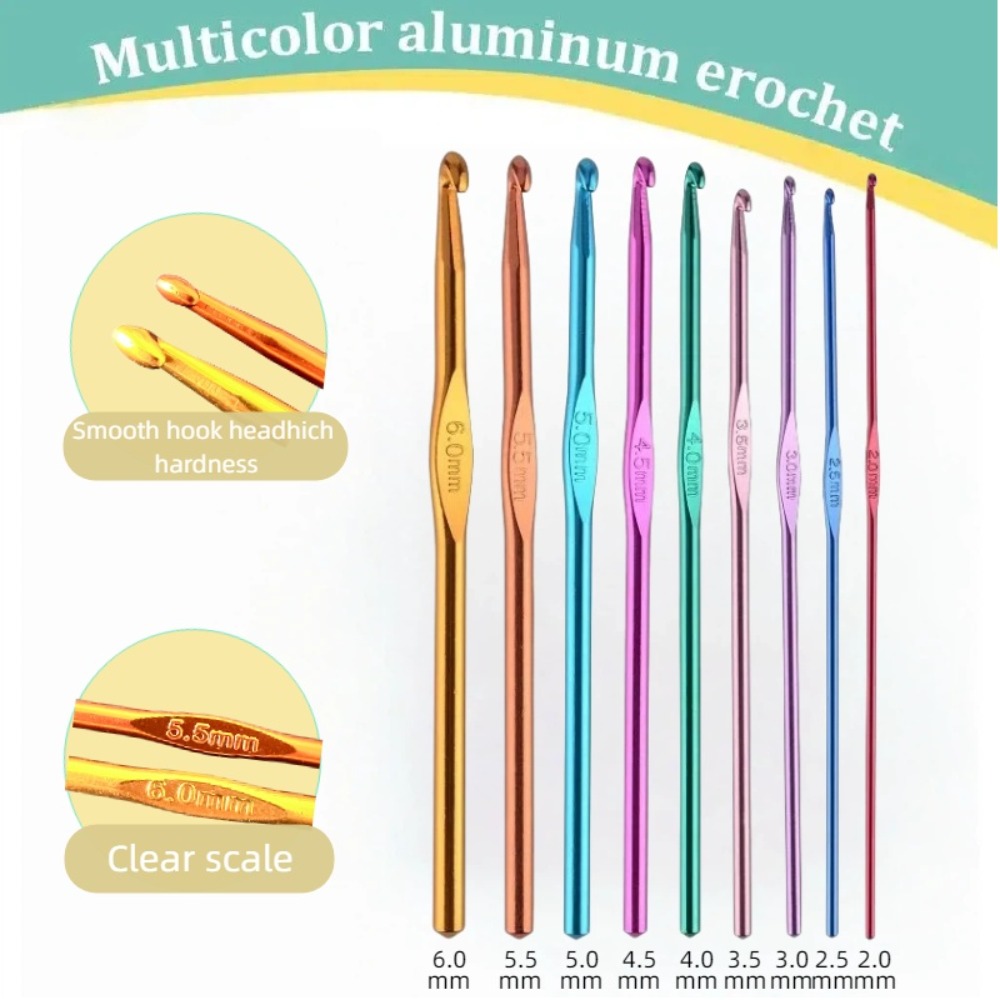 Набор из 21 разноцветных алюми – обзор и цена Crochet Hook Set