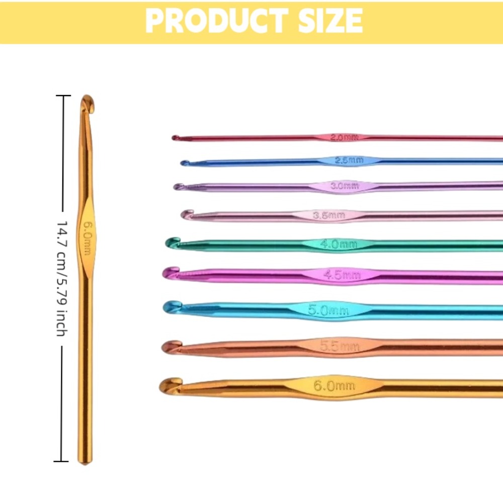Набор из 21 разноцветных алюми – обзор и цена Crochet Hook Set